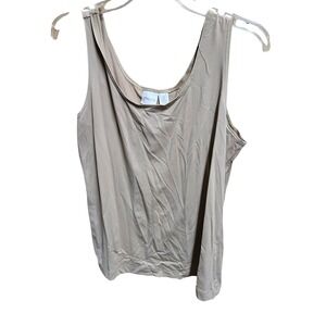 Chico's Tank Top Women's Size 2 Beige‎ Sleeveless Casual Layering Basic